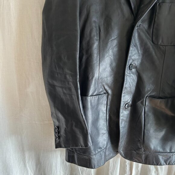 Vintage Y2K GAP Genuine Leather Blazer Jacket size M - Picture 14 of 14